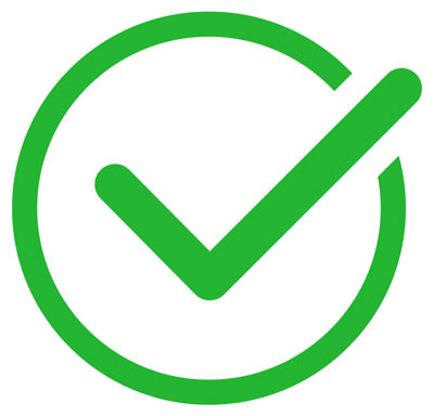 green checkmark